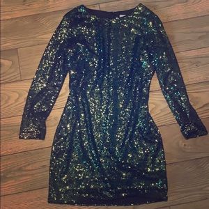 Belle Badcley Mischka Emerald Green Sequin Dress